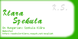 klara szekula business card